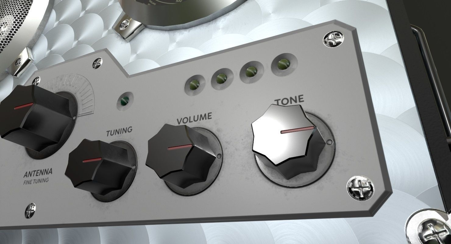 Field Radio Spirit Of St Louis Black Low Poly Low-poly 3D model_9