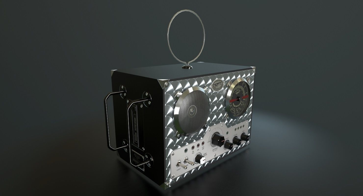 Field Radio Spirit Of St Louis Black Low Poly Low-poly 3D model_1