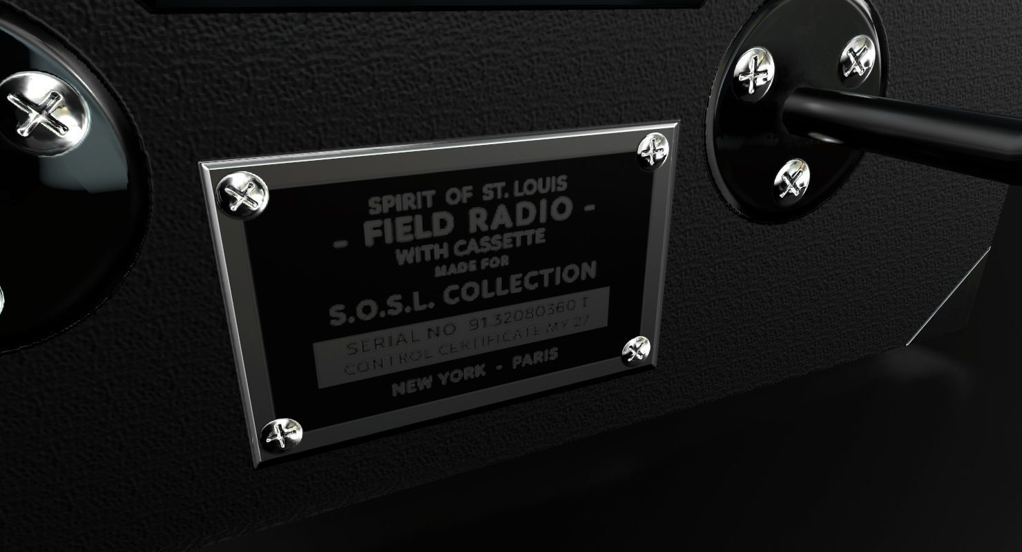 Field Radio Spirit Of St Louis Black Low Poly Low-poly 3D model_11