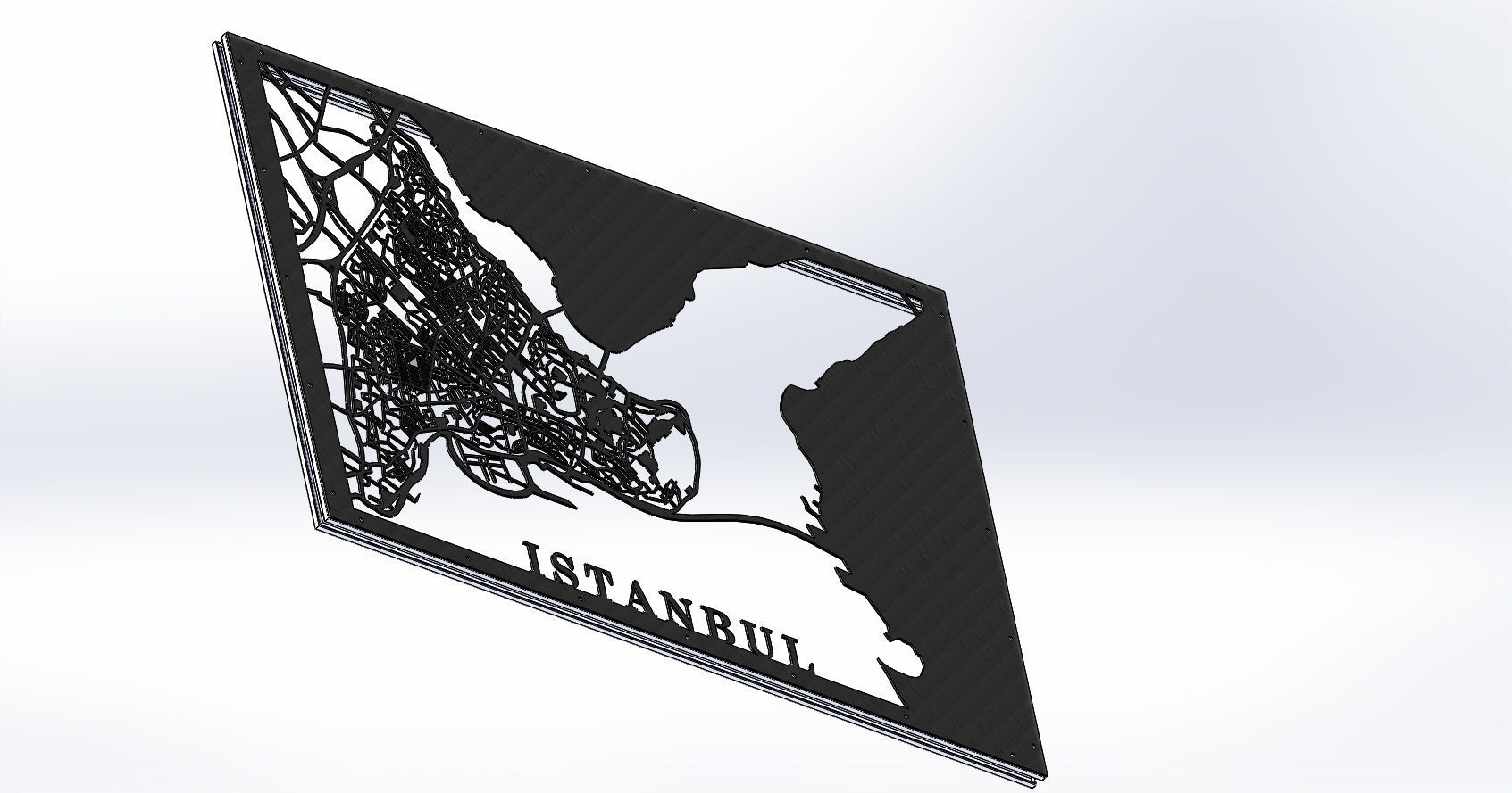 City Map of Istanbul Laser Cutting Sheet 3D model_3