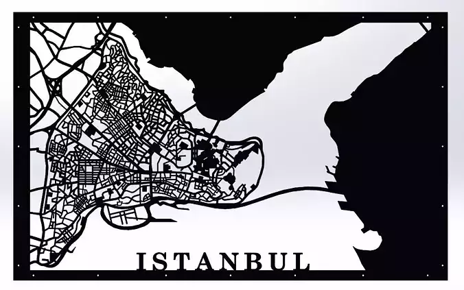 City Map of Istanbul Laser Cutting Sheet