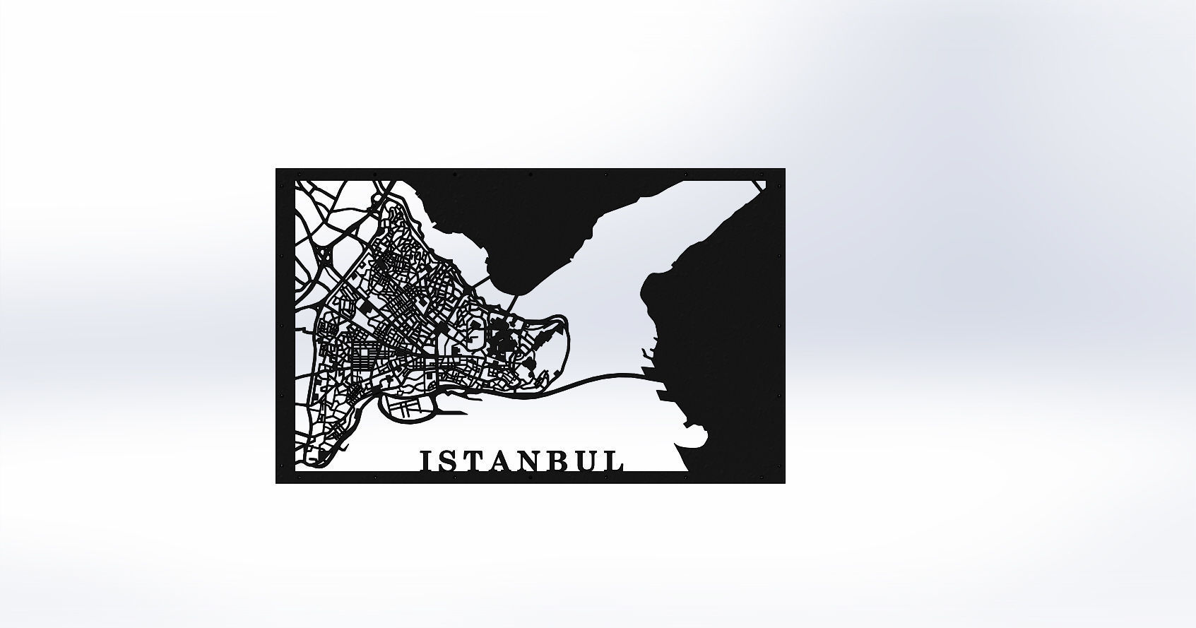 City Map of Istanbul Laser Cutting Sheet 3D model_2