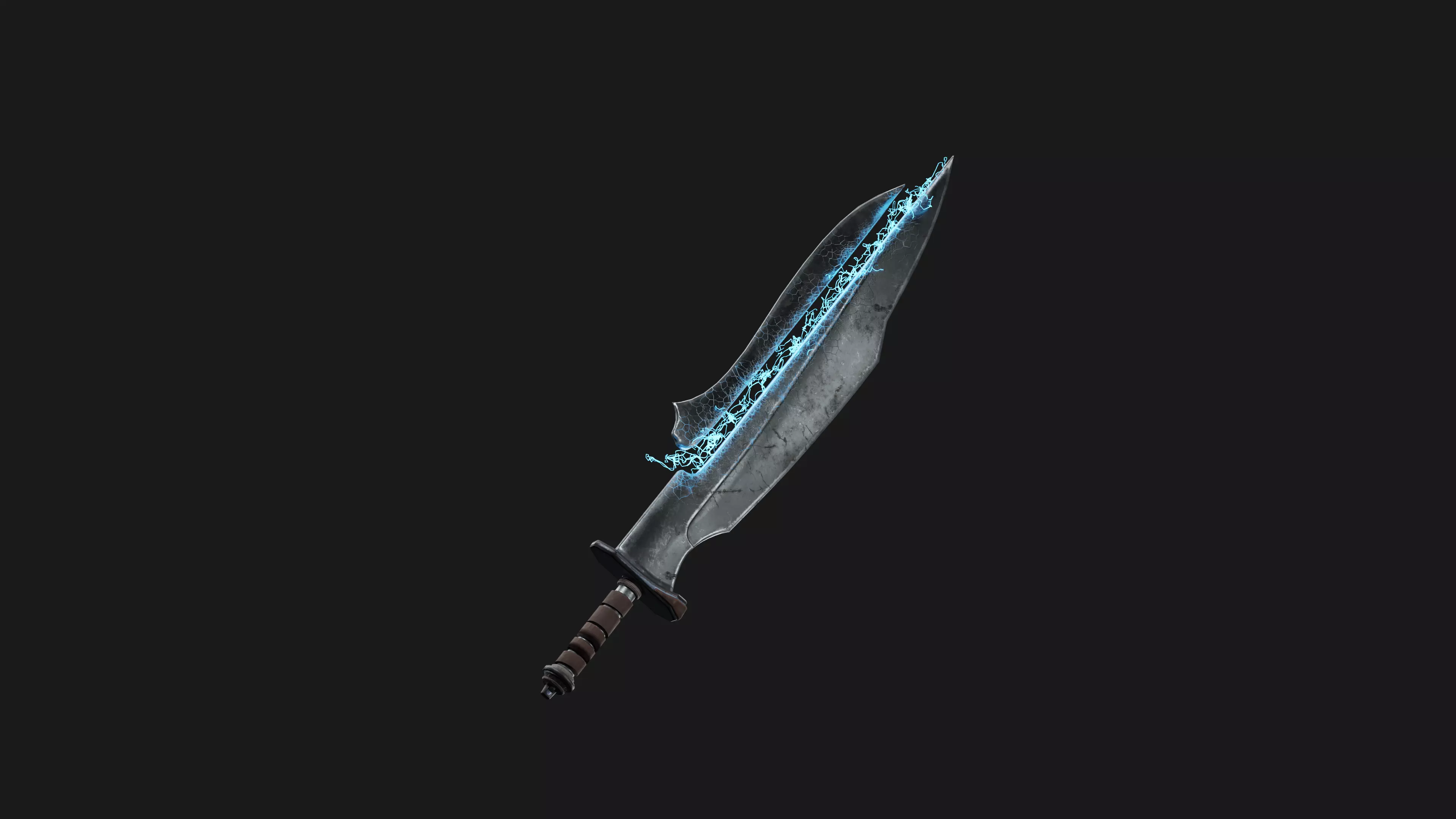 Electro Sword Low-poly 3D model_0