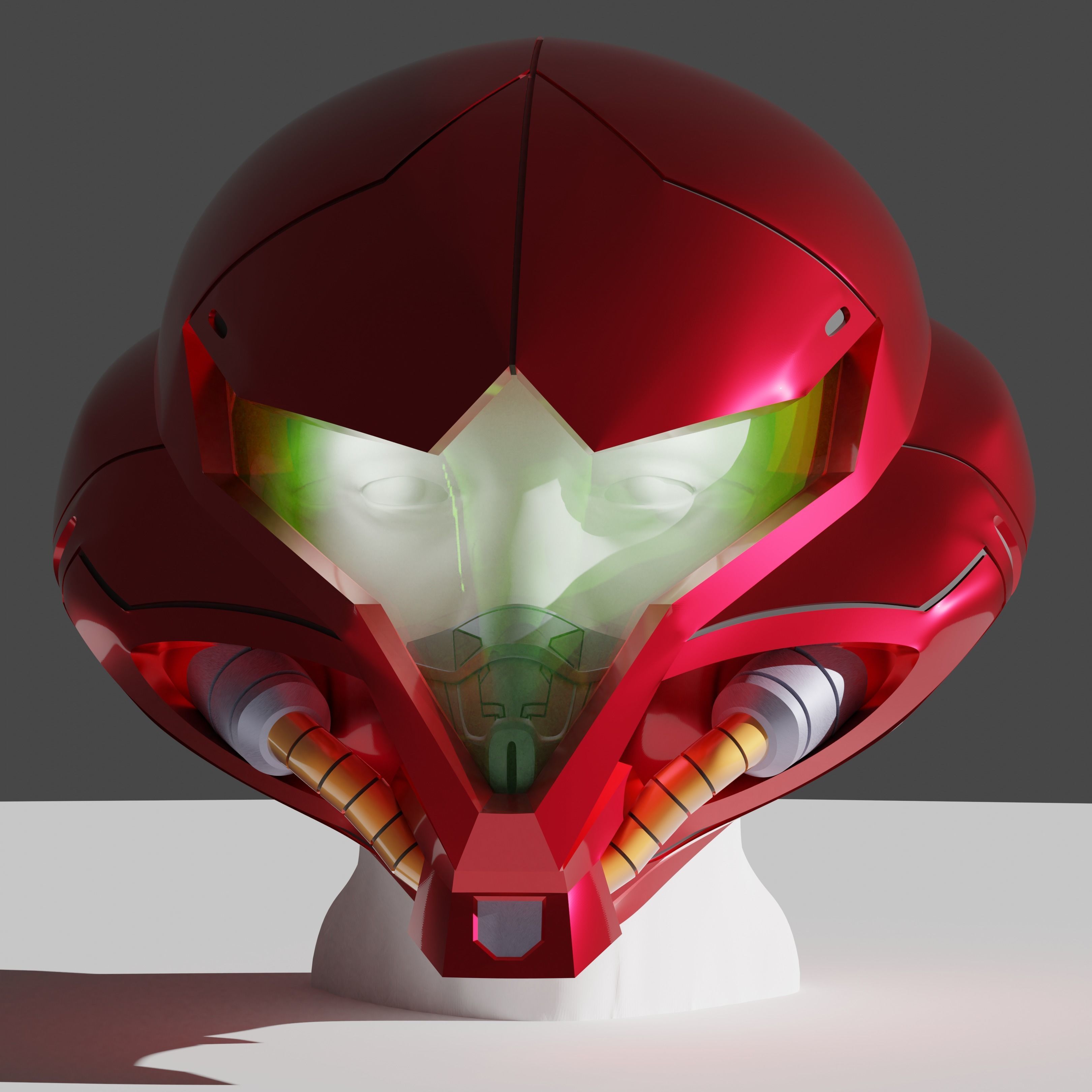 Metroid Dread Samus Aran Inspired Helmet 3D print model_2