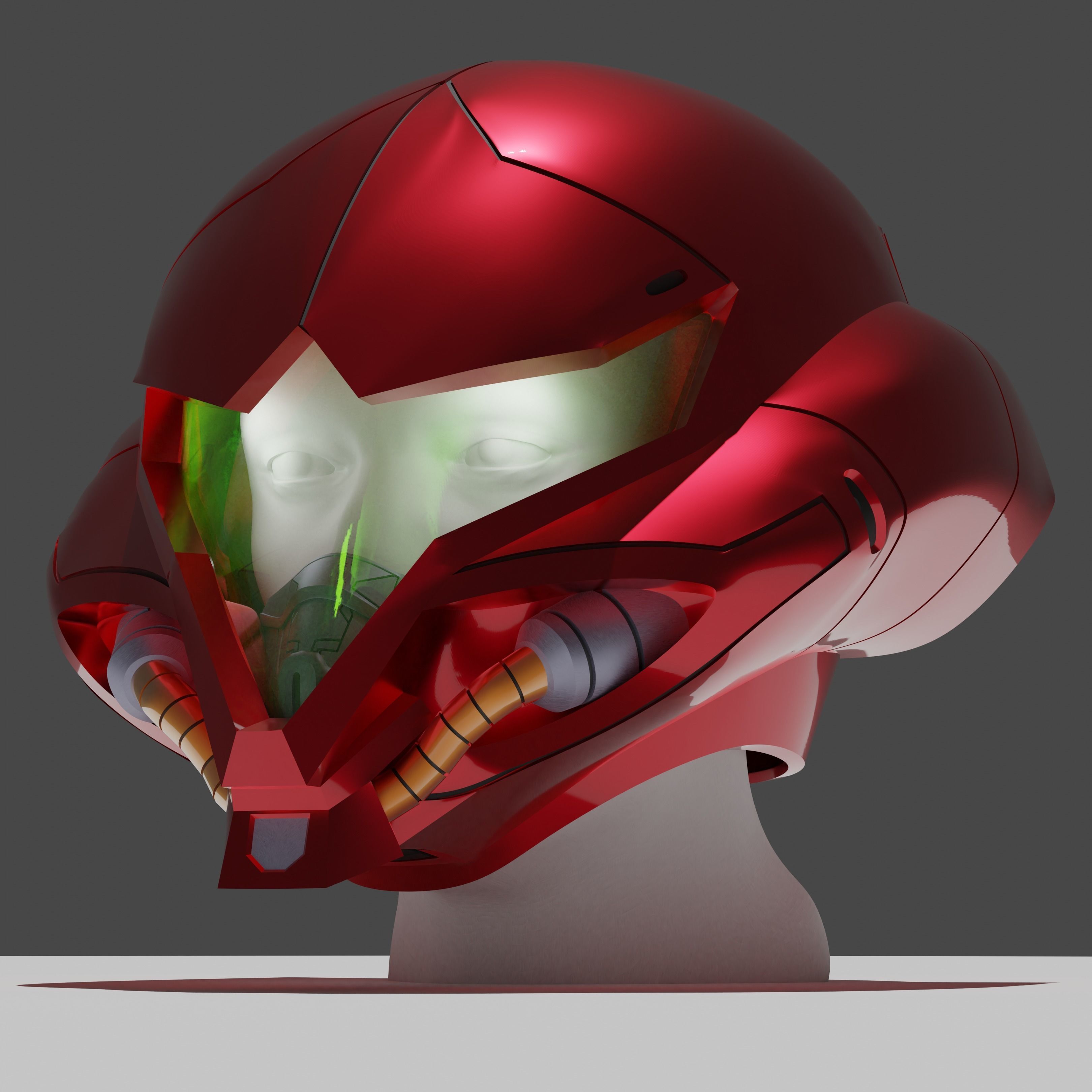Metroid Dread Samus Aran Inspired Helmet 3D print model_3