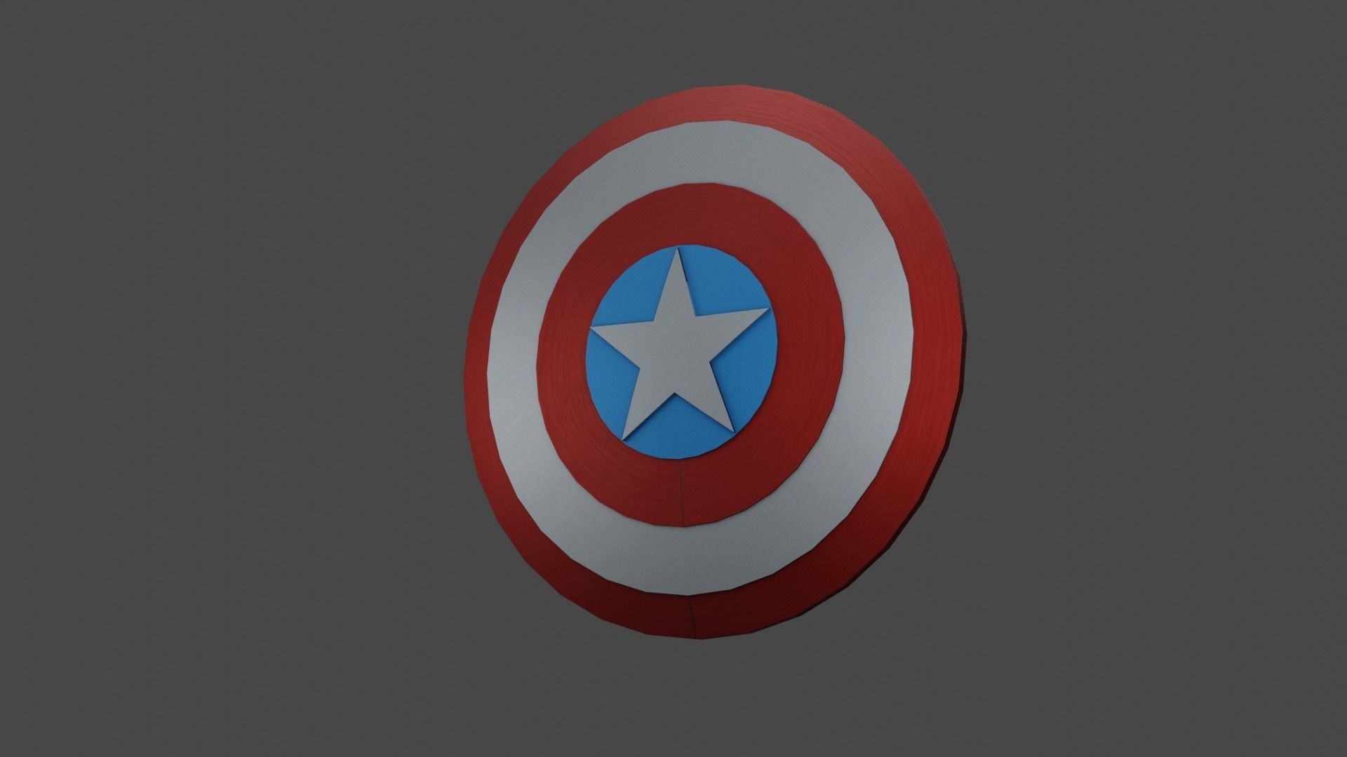 Captain America Shield Low-poly 3D model_1