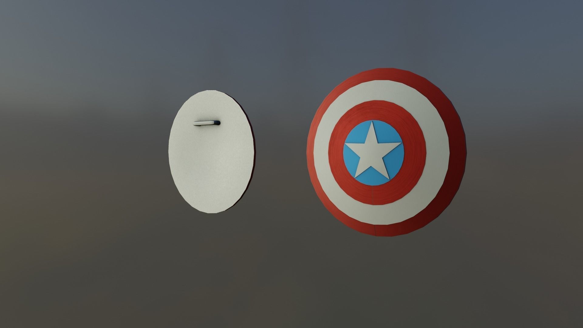 Captain America Shield Low-poly 3D model_3