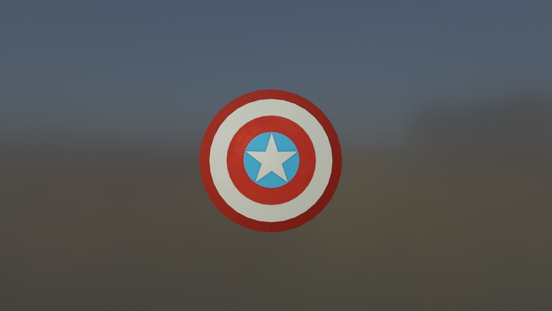 Captain America Shield Low-poly 3D model_2