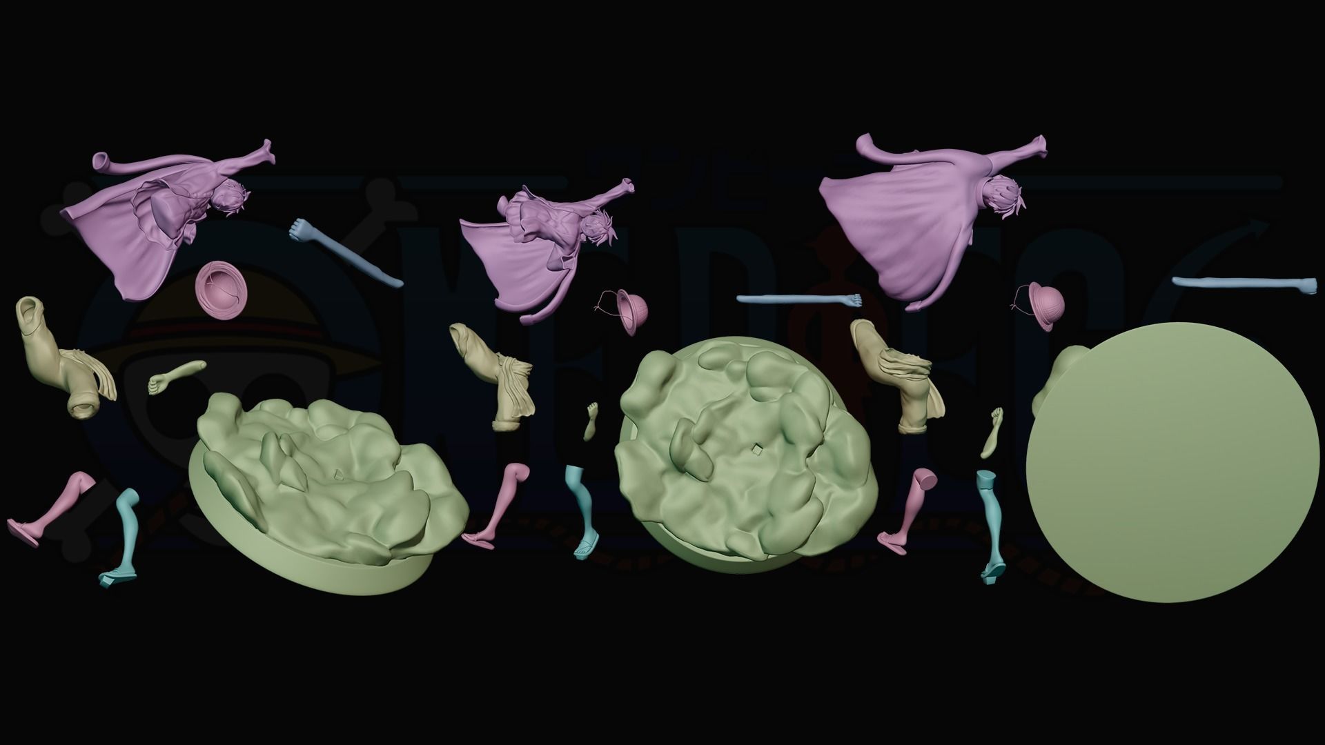 Luffy Haoshoku Haki - One Piece 3D print model_10