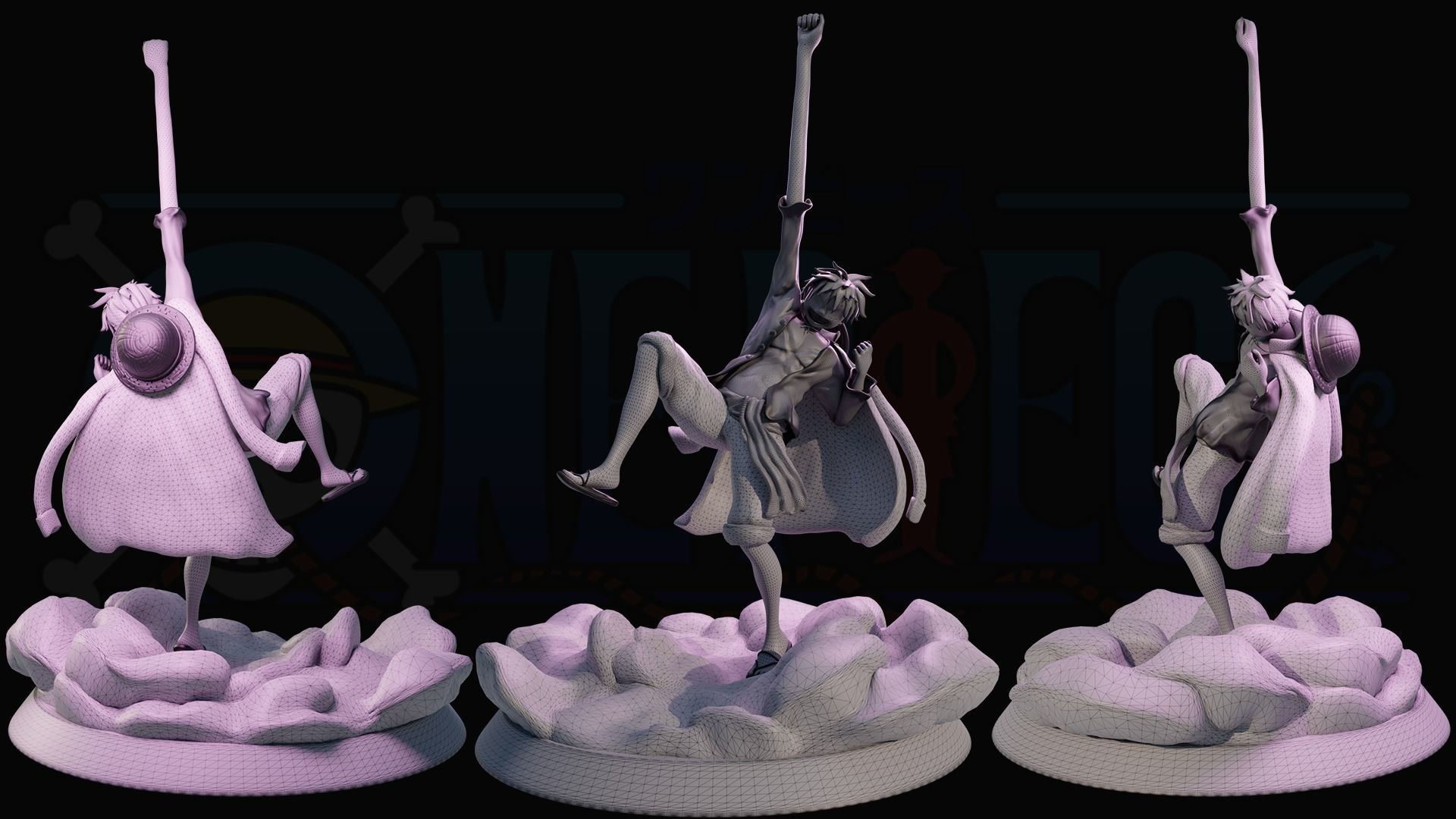 Luffy Haoshoku Haki - One Piece 3D print model_11