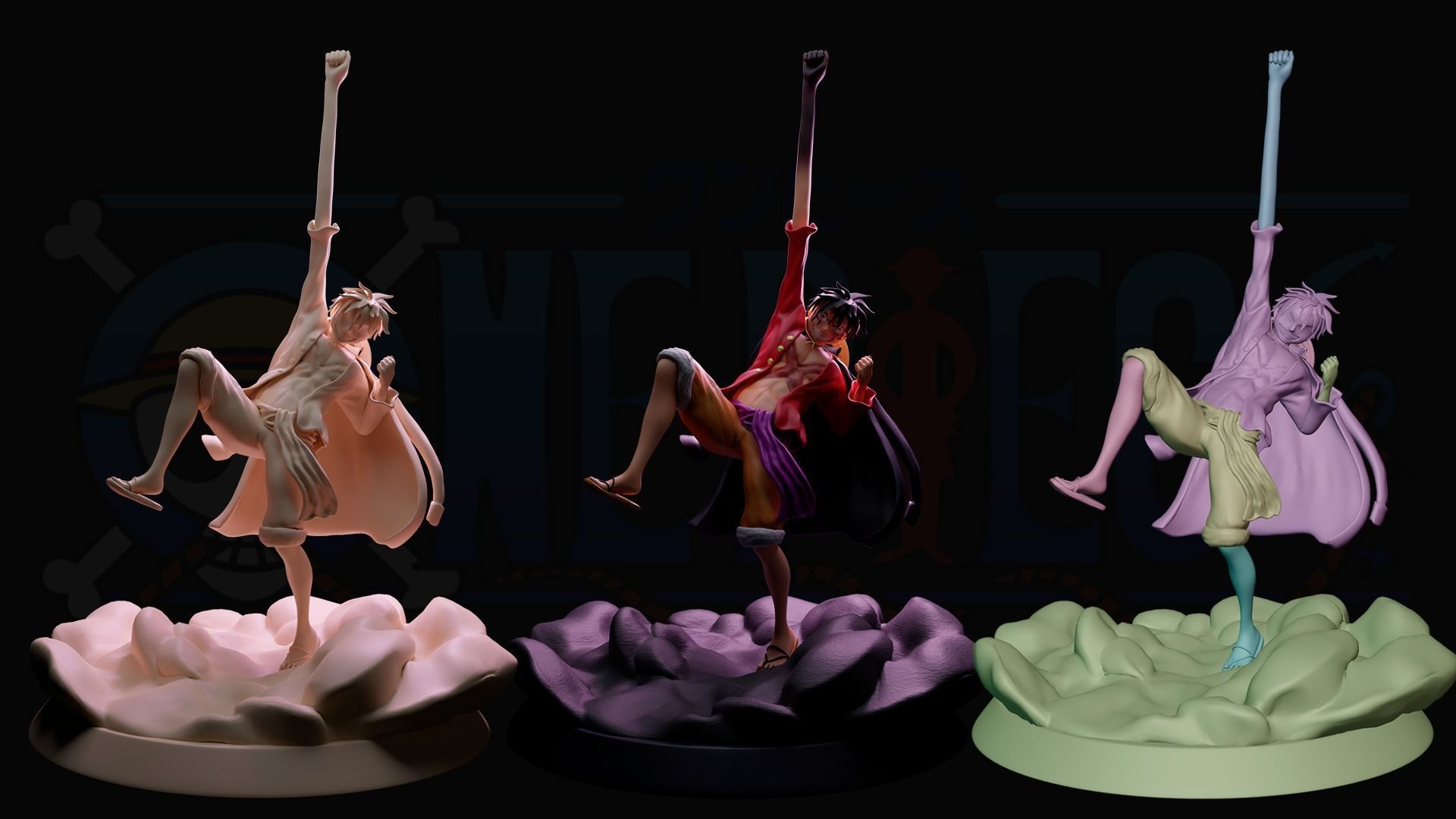 Luffy Haoshoku Haki - One Piece 3D print model_1