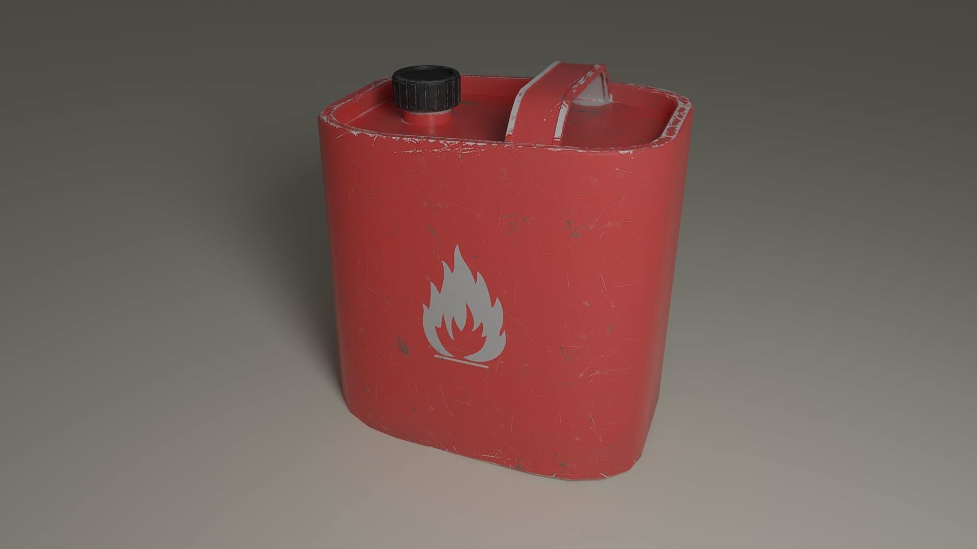 Lowpoly jerrycan game ready canister Low-poly 3D model_3