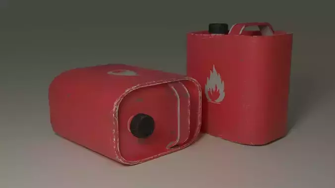Lowpoly jerrycan game ready canister Low-poly 3D model