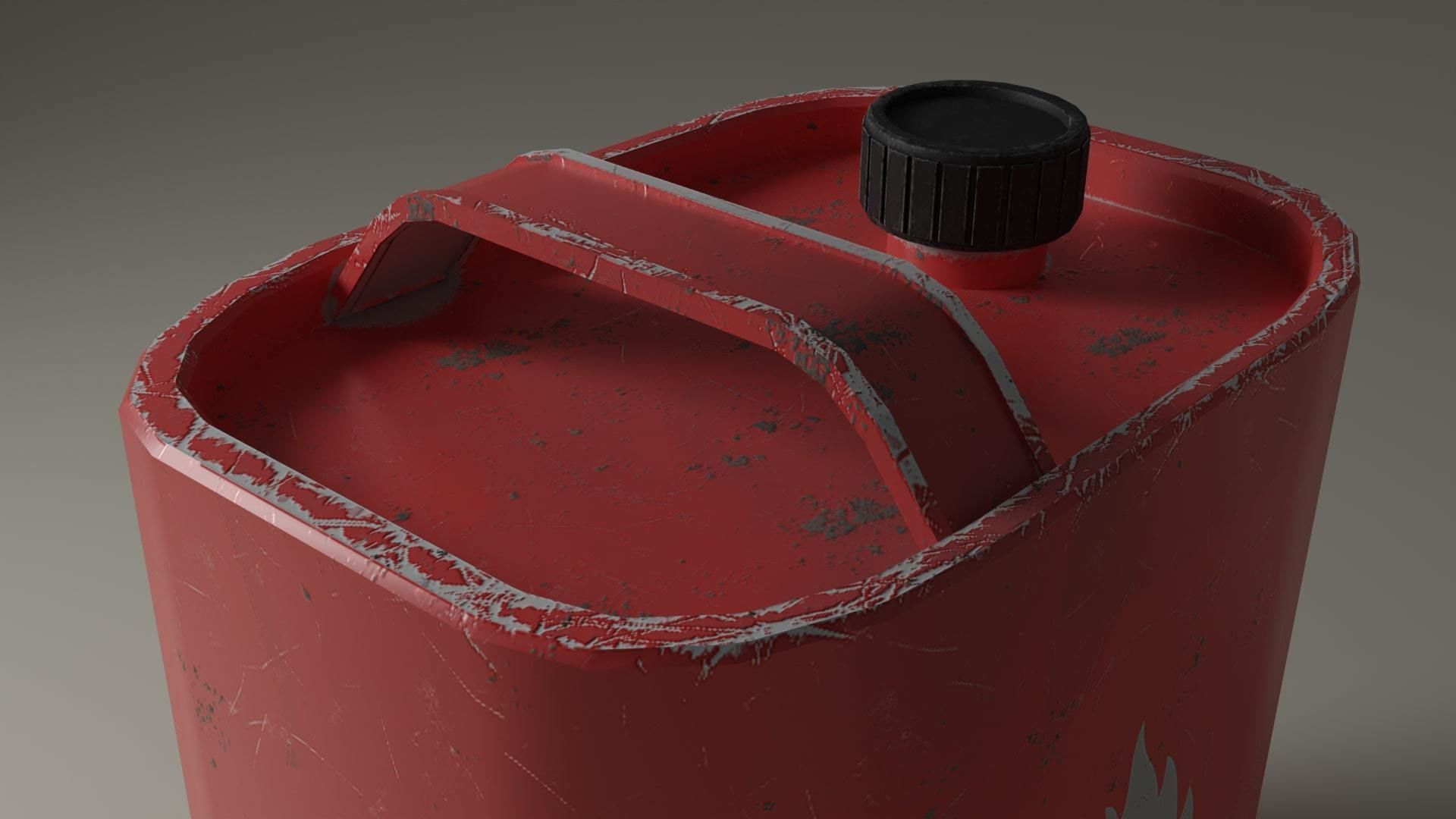 Lowpoly jerrycan game ready canister Low-poly 3D model_2