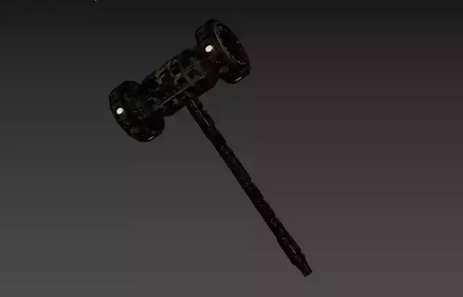 Sci-Fi Hammer - Game Ready Low-poly 3D model