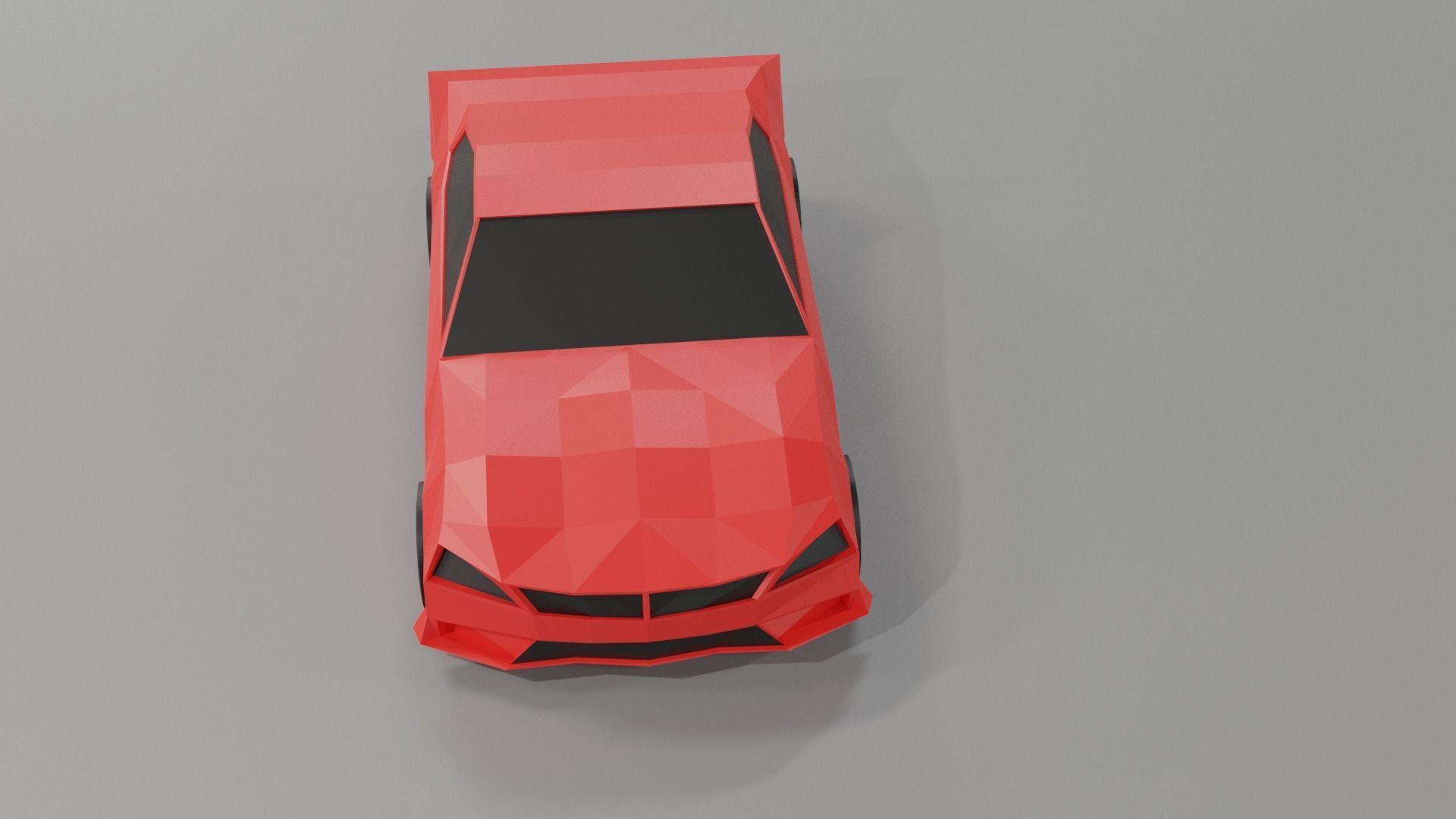 Lowpoly  red car model Free low-poly 3D model_6
