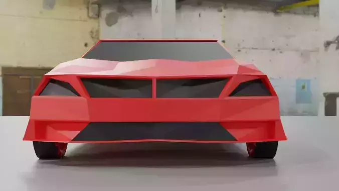 Lowpoly  red car model