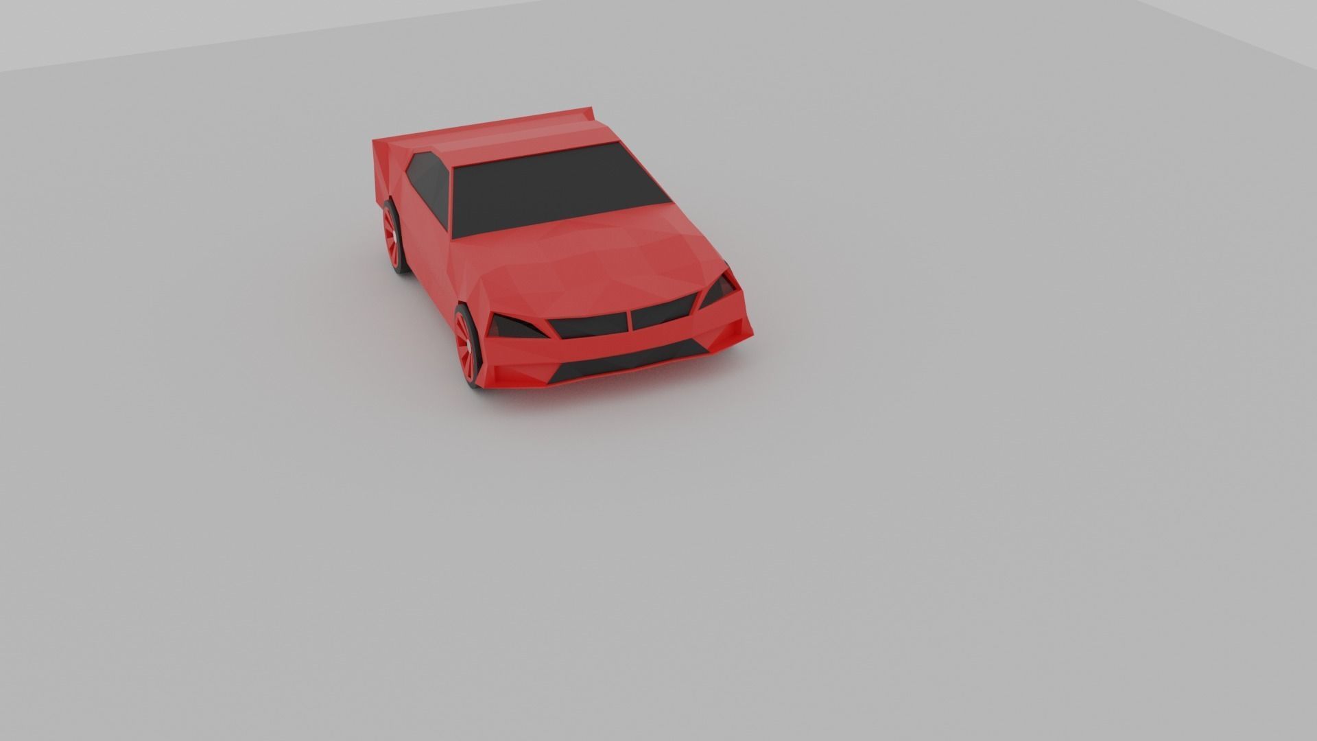 Lowpoly  red car model Free low-poly 3D model_7
