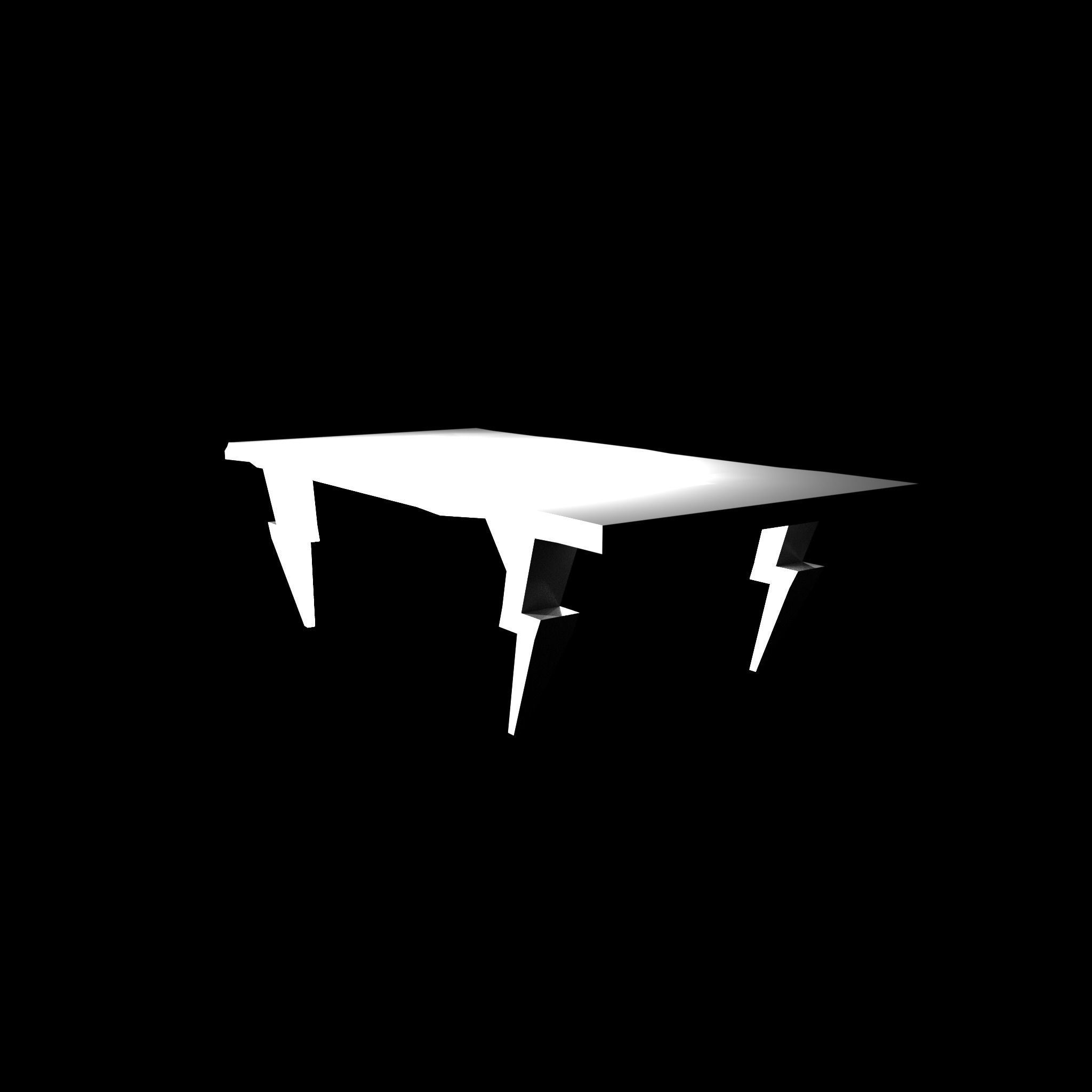 Table with Lighting Legs Free 3D model_3