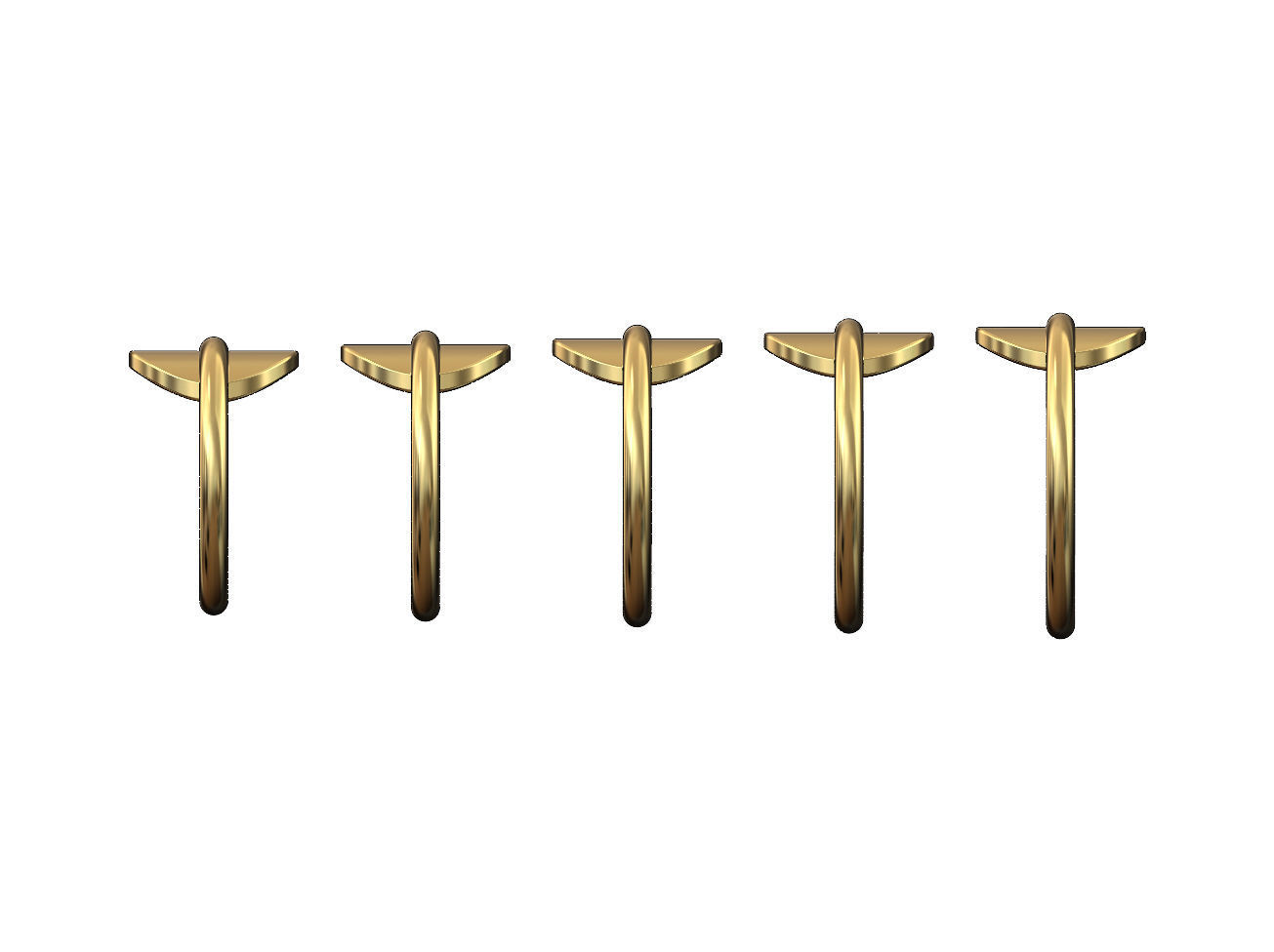 Simple wire coin ring US sizes 5to9 3D print model_2