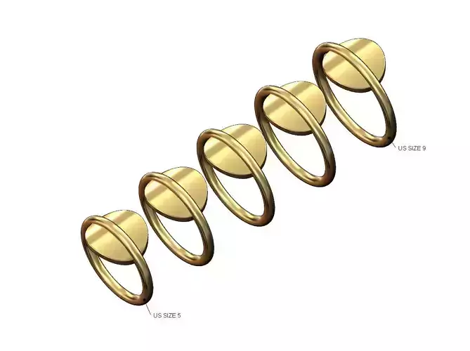 Simple wire coin ring US sizes 5to9