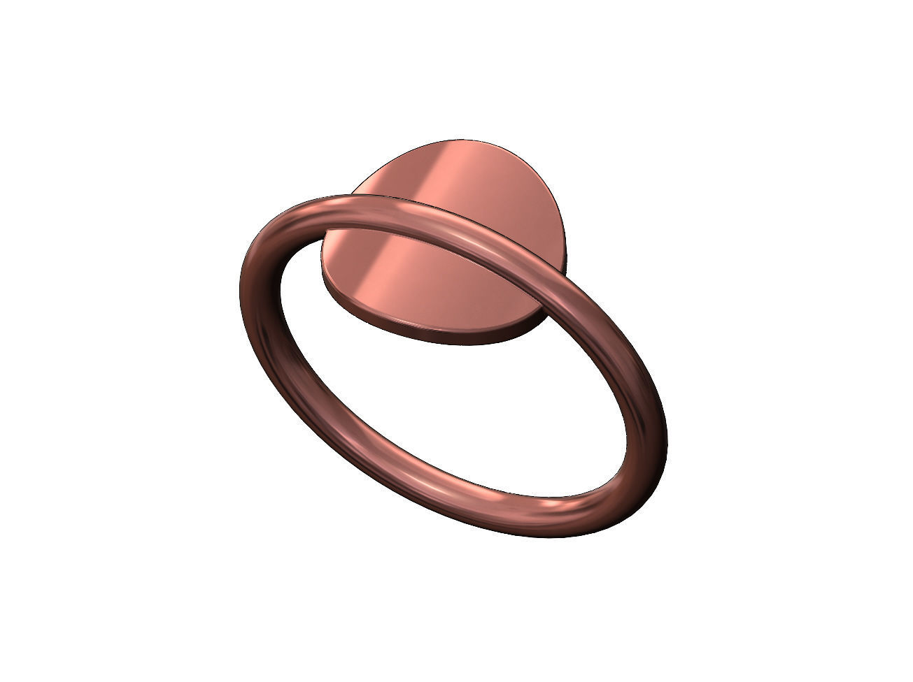 Simple wire coin ring US sizes 5to9 3D print model_9
