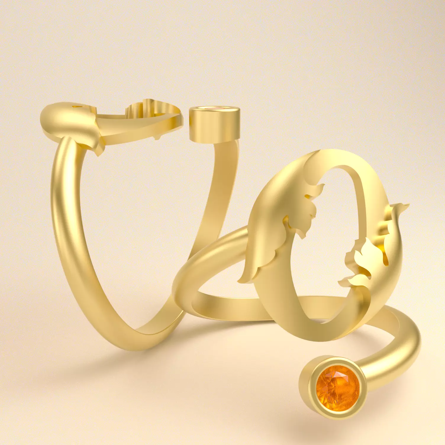 Ring Letter O 3D print model