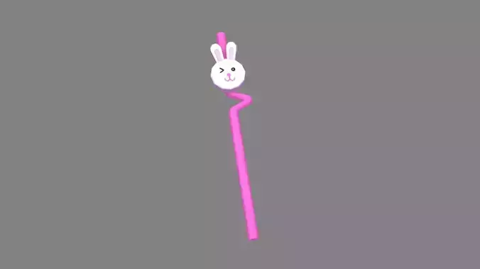 Cartoon purple bunny straw