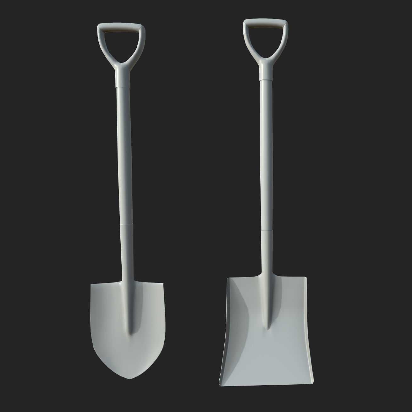 common  2 shovels with   textures  for unity unreal pbr  3D model_3