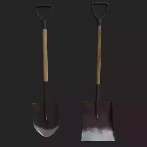 common  2 shovels with   textures  for unity unreal pbr 