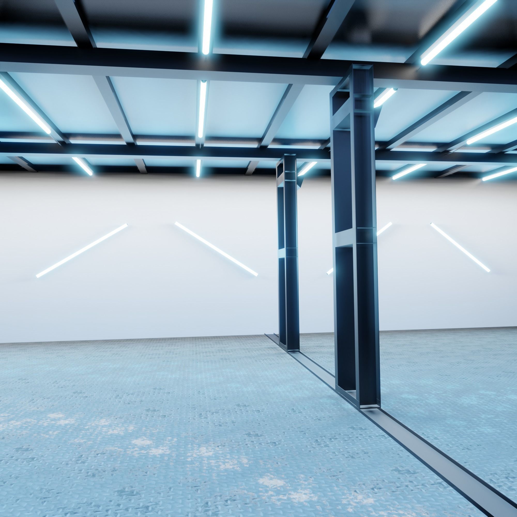 Car studio interior 3D model_4