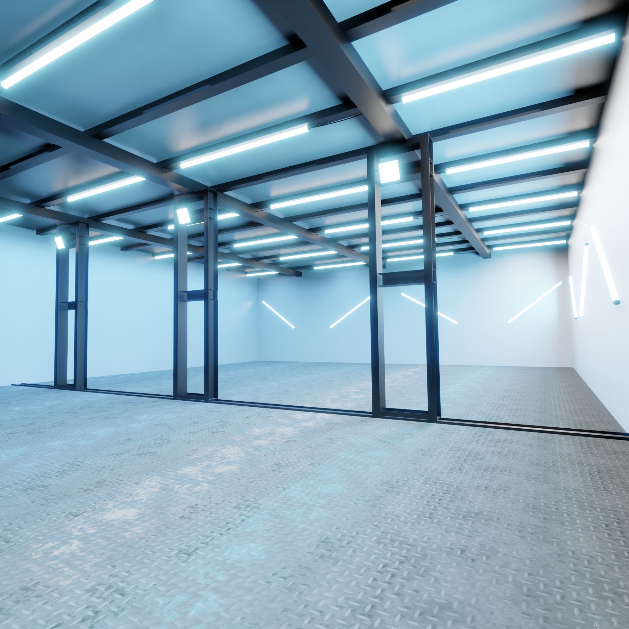 Car studio interior 3D model_1