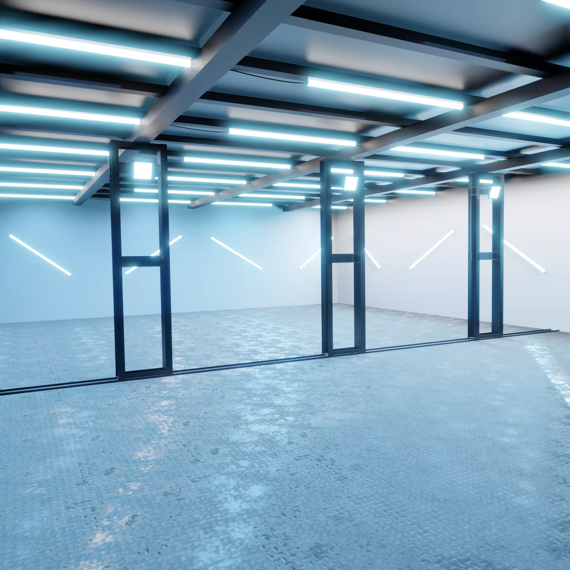 Car studio interior 3D model_0