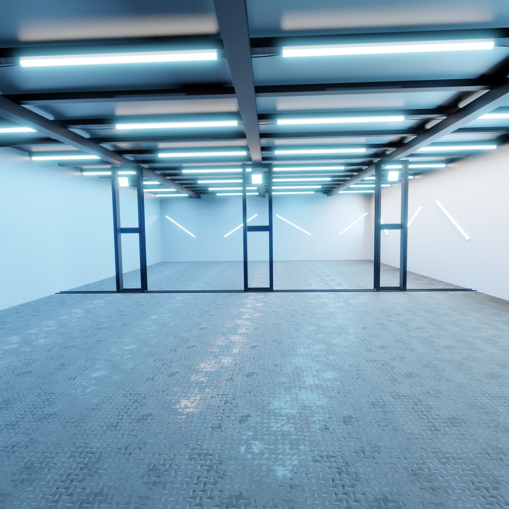 Car studio interior 3D model_2