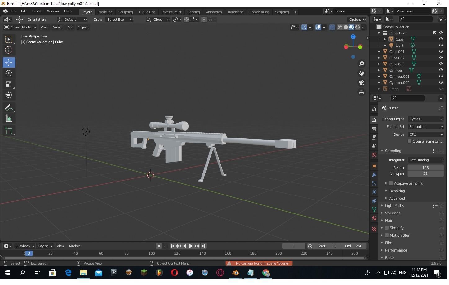 BARRET M82A1 Free low-poly 3D model_1