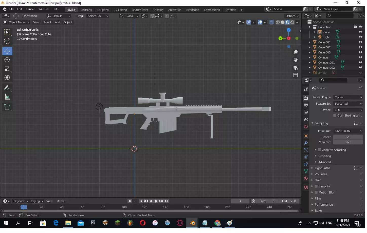 BARRET M82A1 Free low-poly 3D model_0