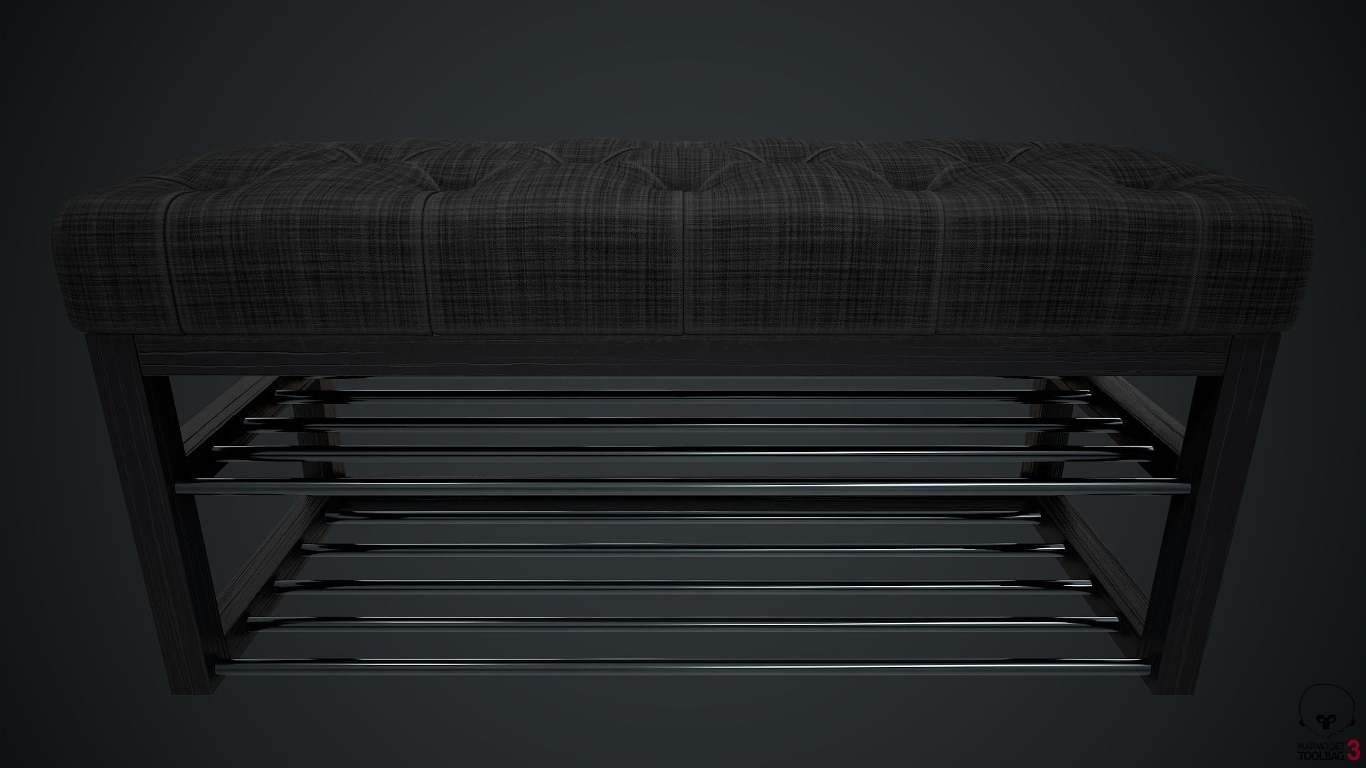 Banquette PBR shoe bench 3D model_9