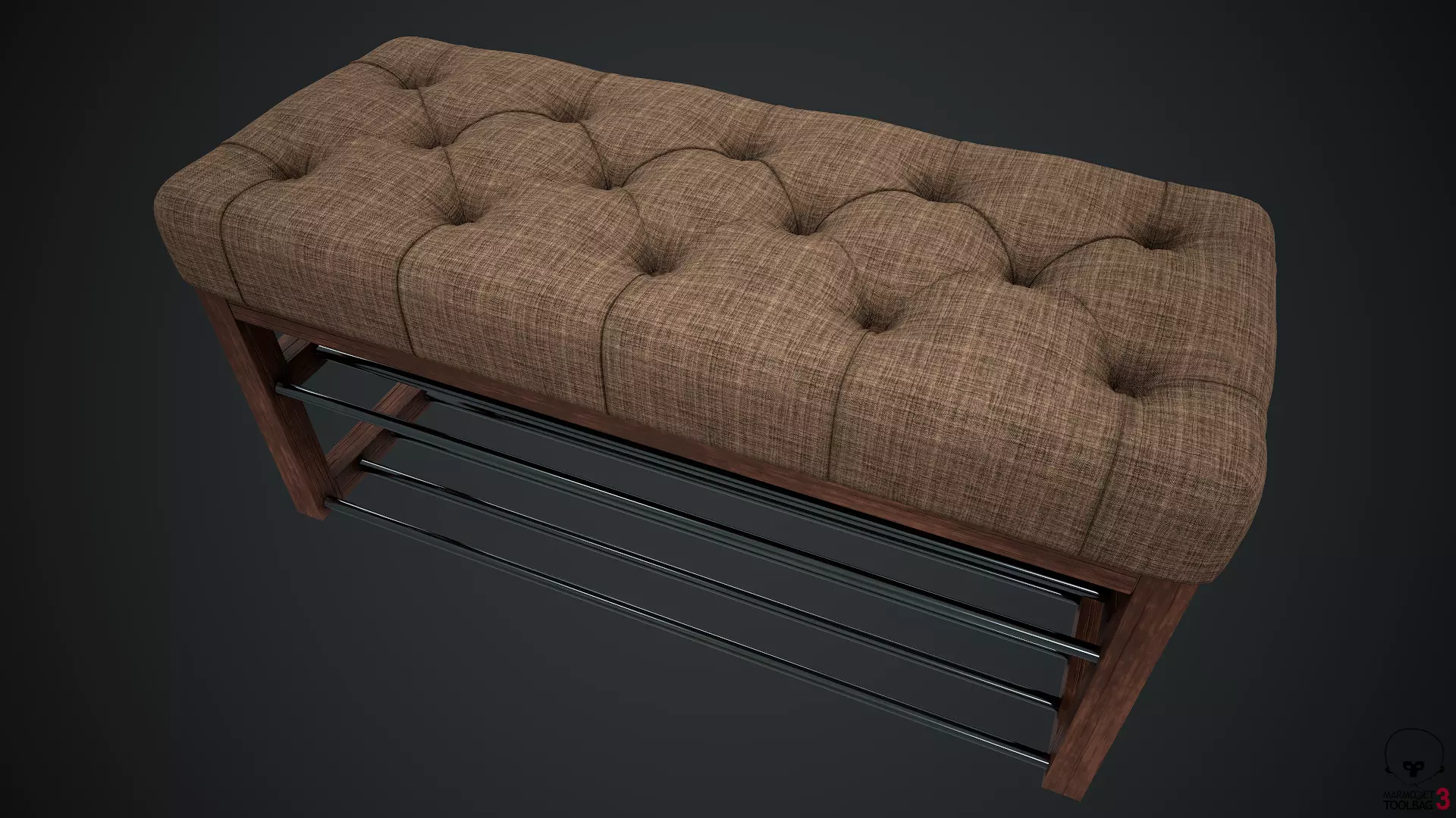 Banquette PBR shoe bench 3D model_0
