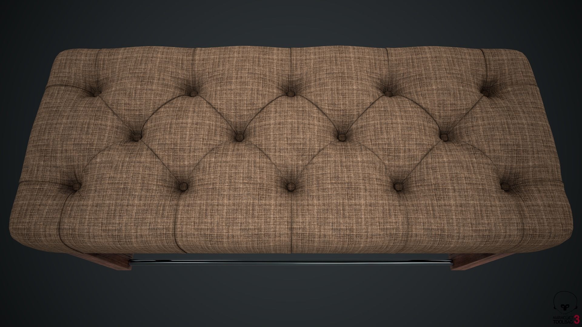 Banquette PBR shoe bench 3D model_4