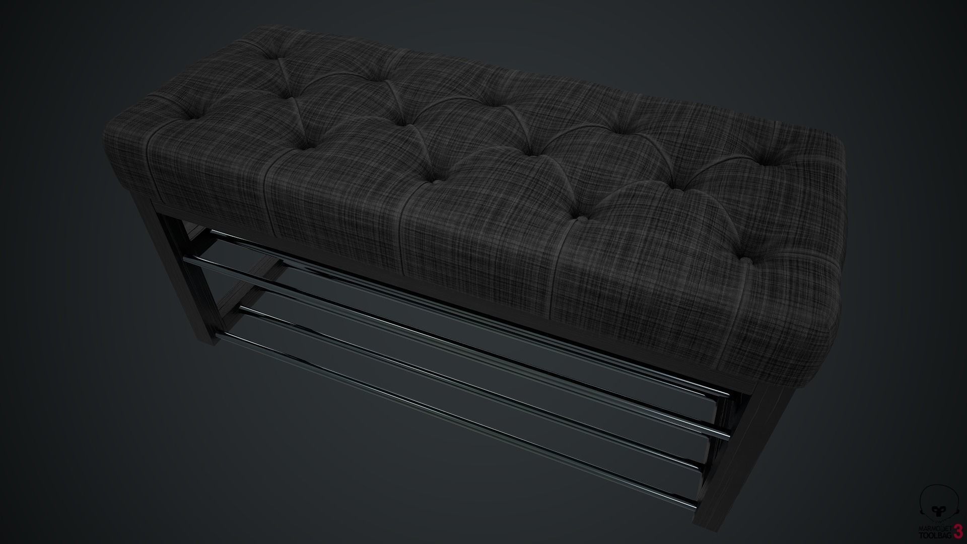 Banquette PBR shoe bench 3D model_1