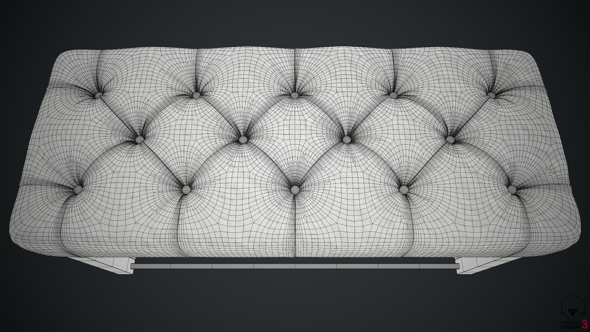 Banquette PBR shoe bench 3D model_15
