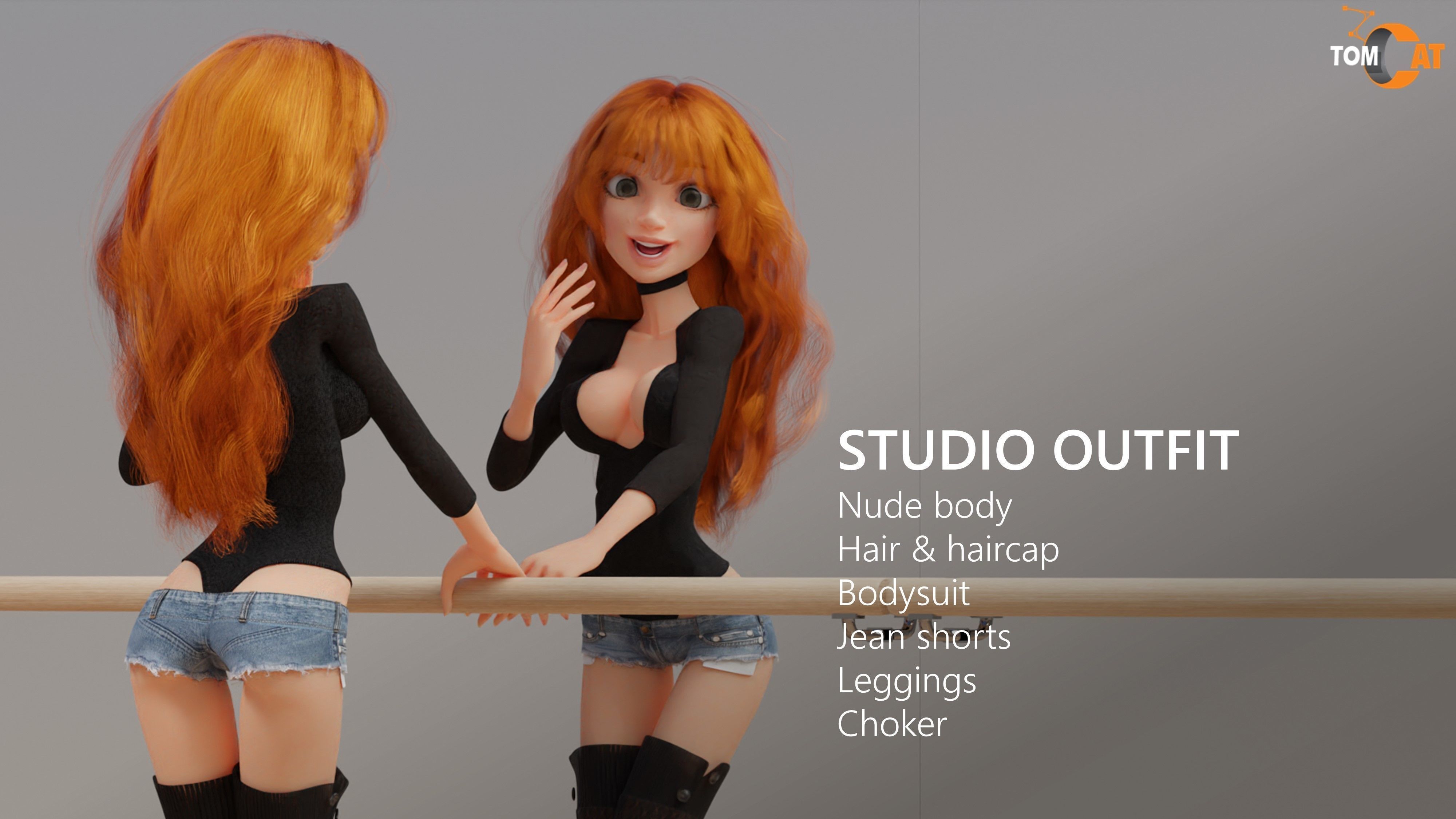 Imogen Rigged Female Dancer for Blender and Unity Low-poly 3D model_8