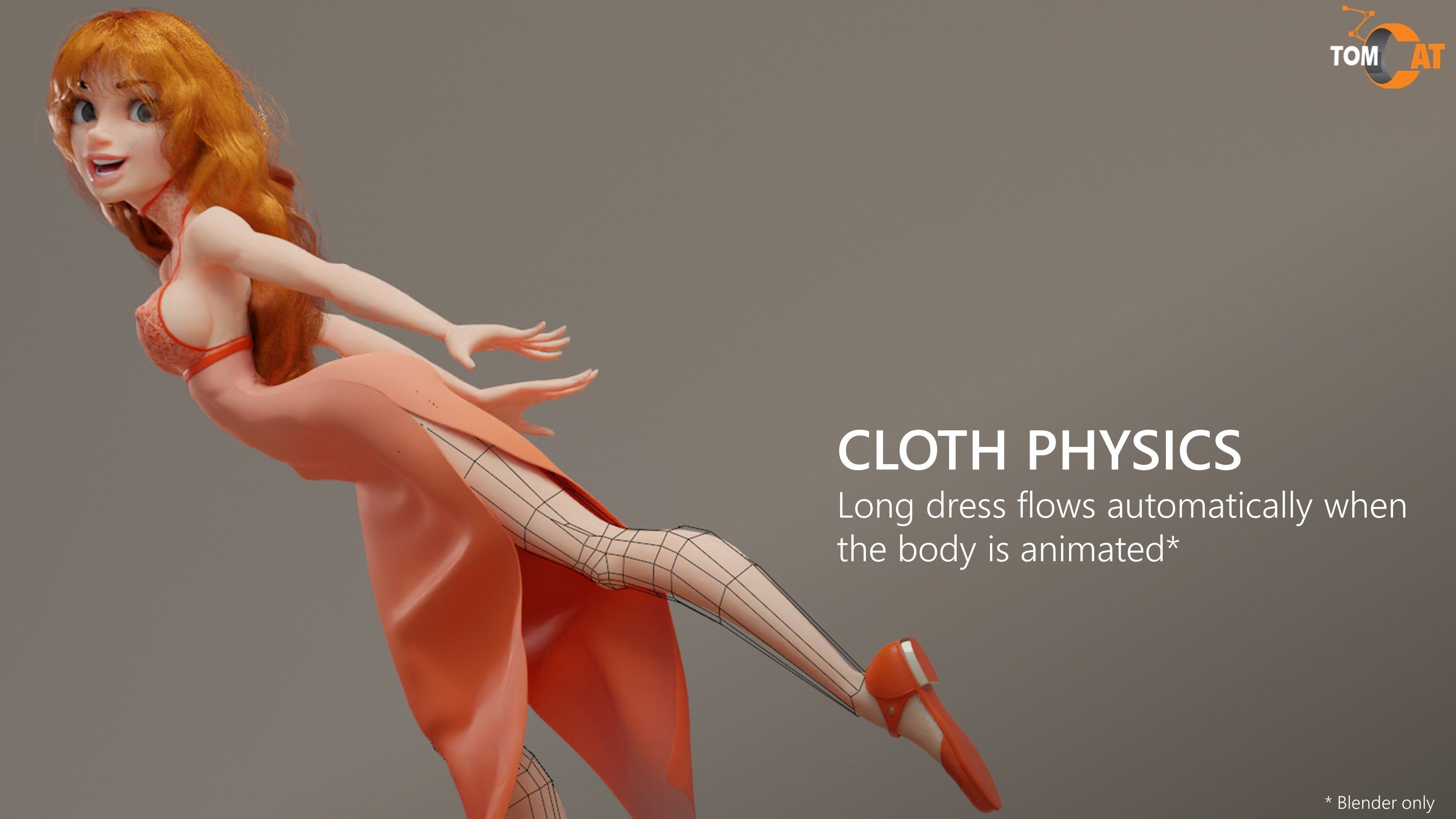 Imogen Rigged Female Dancer for Blender and Unity Low-poly 3D model_11