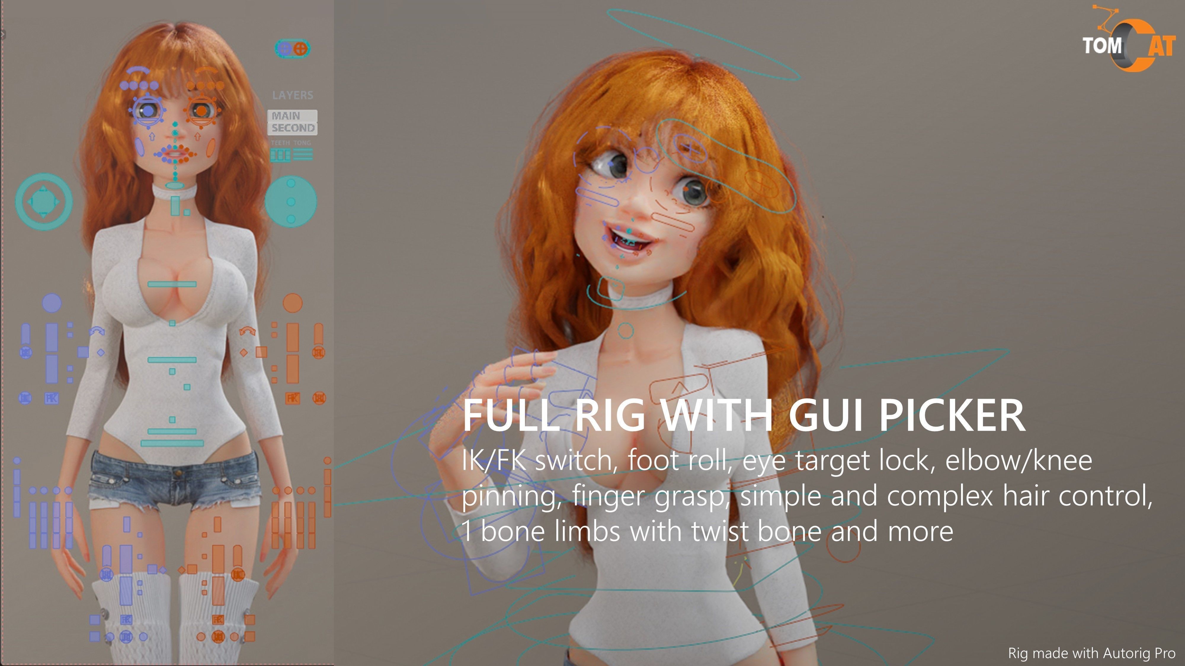 Imogen Rigged Female Dancer for Blender and Unity Low-poly 3D model_7
