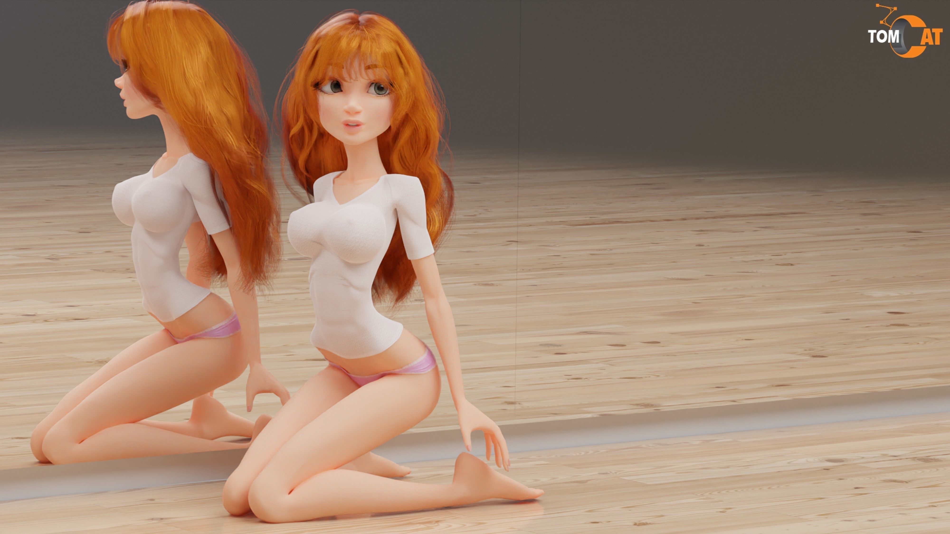 Imogen Rigged Female Dancer for Blender and Unity Low-poly 3D model_22