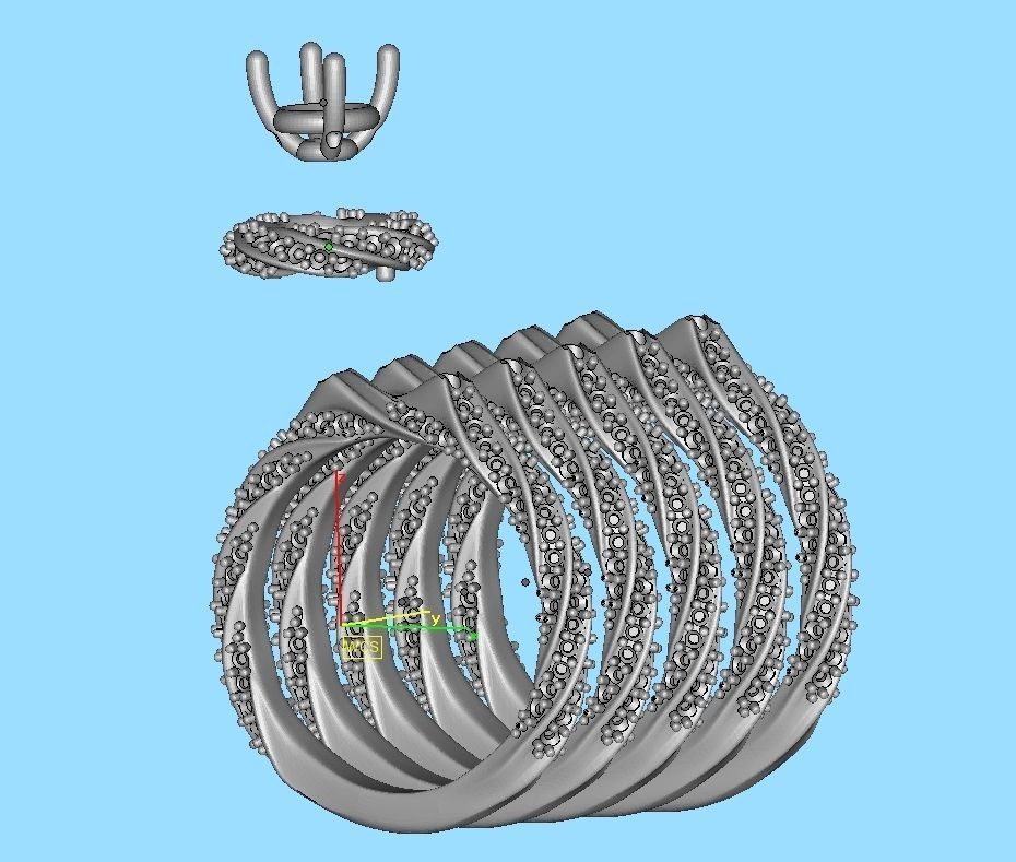 Twisted Engagement Ring with Half Carat Stone 3dmodel 3D print model_21