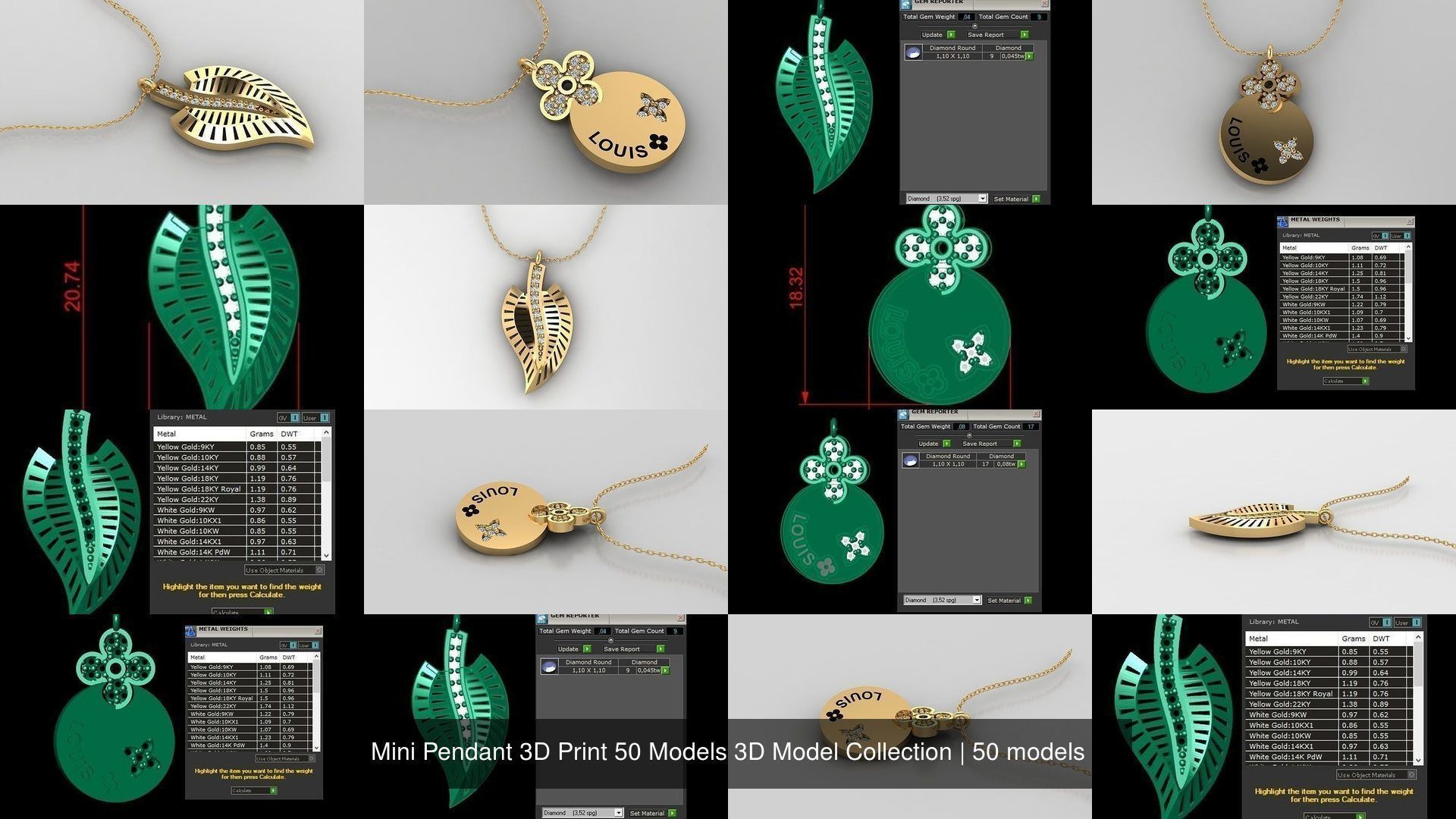 Mini Pendant 3D Print 50 Models 3D Model Collection _6