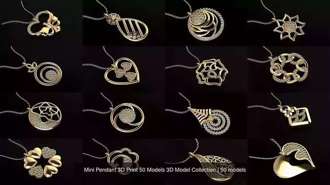 Mini Pendant 3D Print 50 Models 3D Model Collection