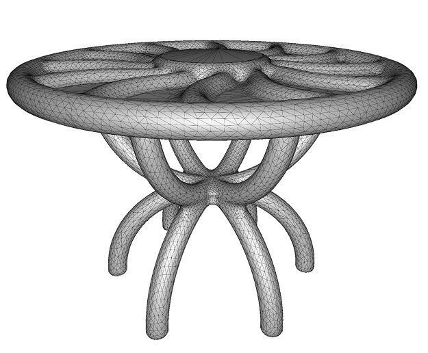 Classic Wooden Table Low-poly 3D model_3