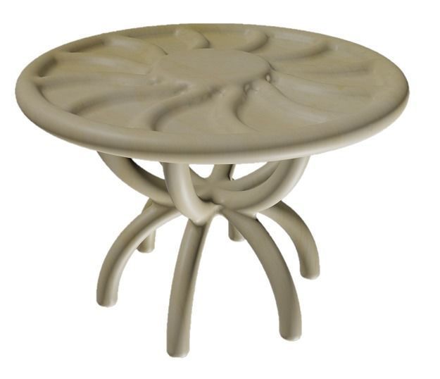 Classic Wooden Table Low-poly 3D model_1